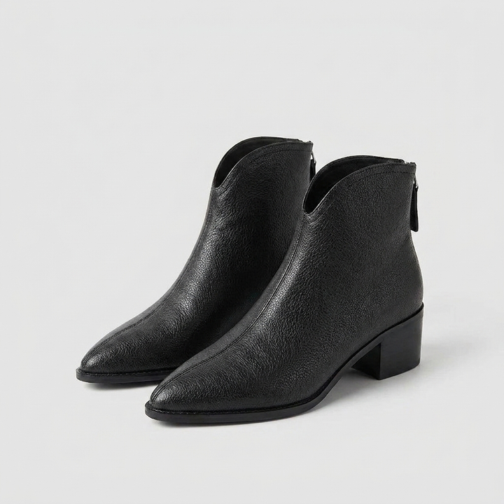 Bottes de Cheville pour Femmes | Talon Bloc avec Design à Orteil Pointu