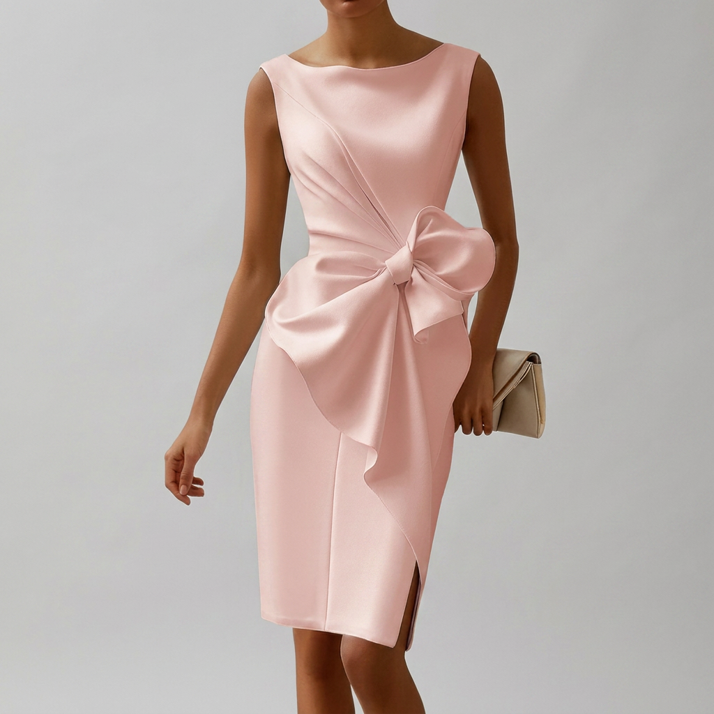 Robe Midi Sans Manches Chic Femme