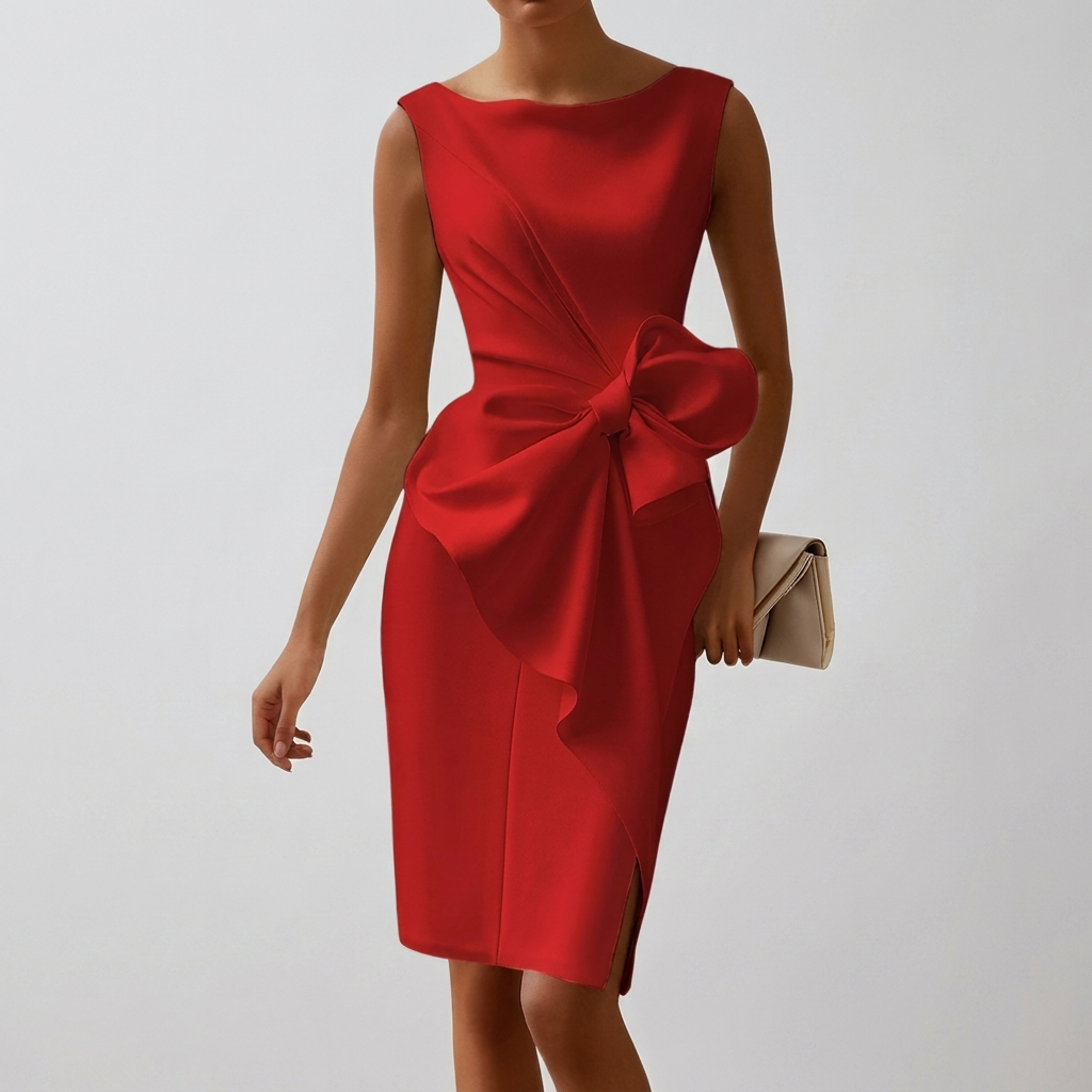 Robe Midi Sans Manches Chic Femme
