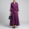 Robe Maxi Sophistiquée à Manches Longues