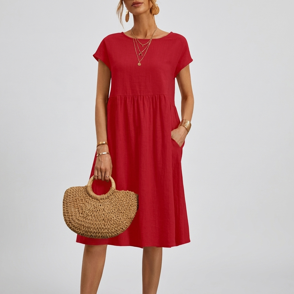 Robe d'été décontractée pour femme avec poches