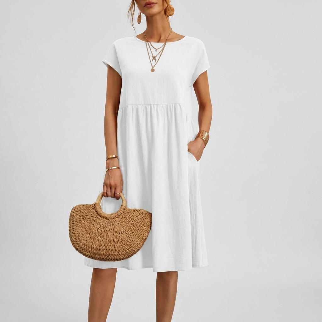 Robe d'été décontractée pour femme avec poches