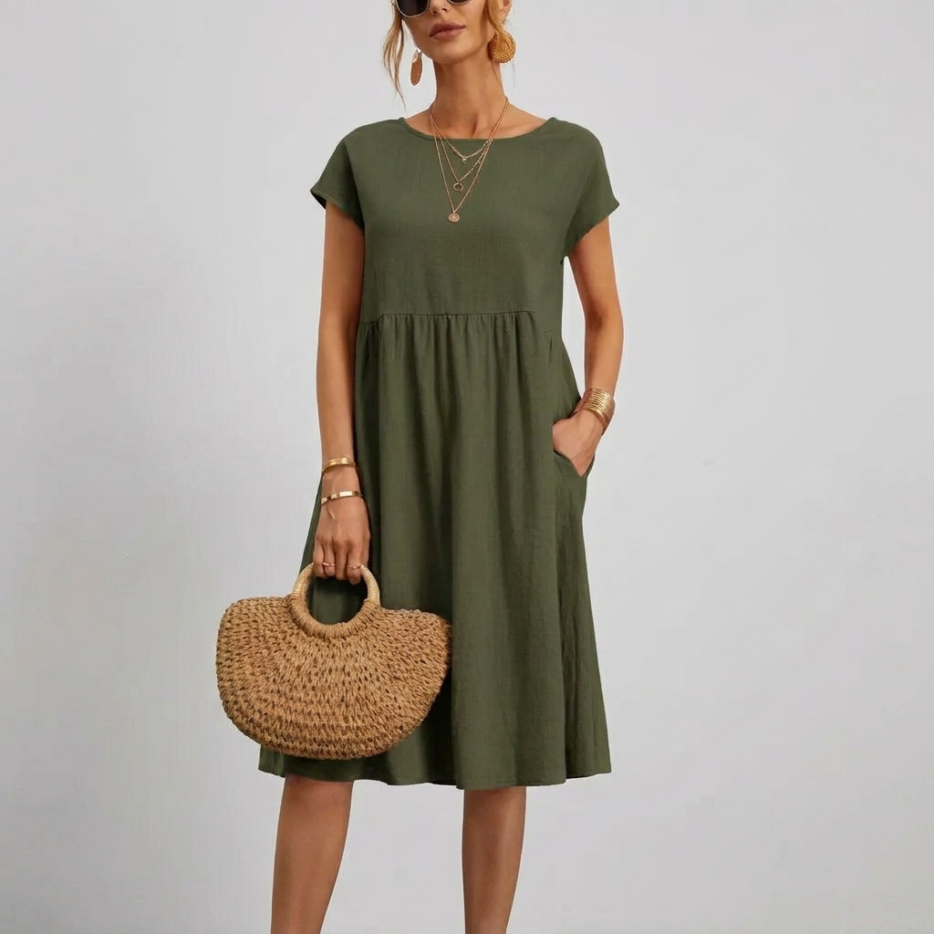 Robe d'été décontractée pour femme avec poches