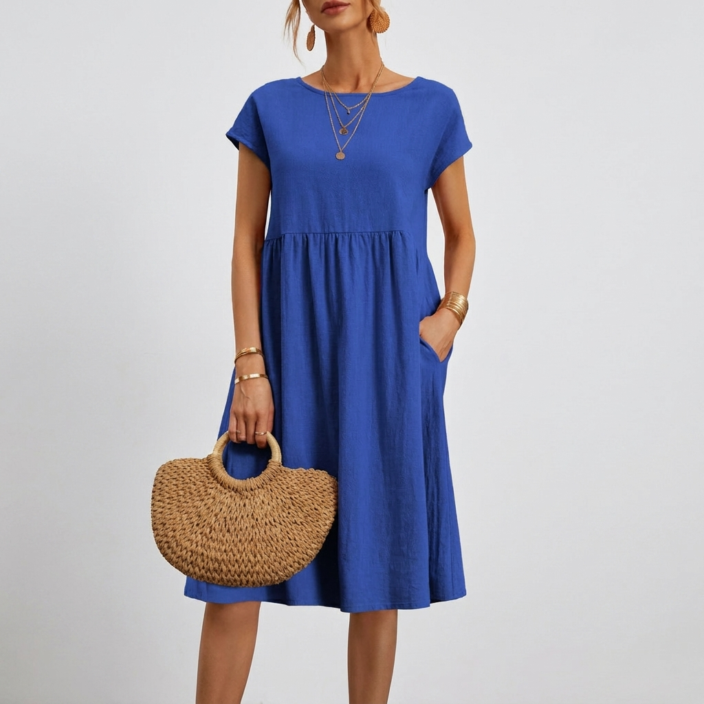 Robe d'été décontractée pour femme avec poches