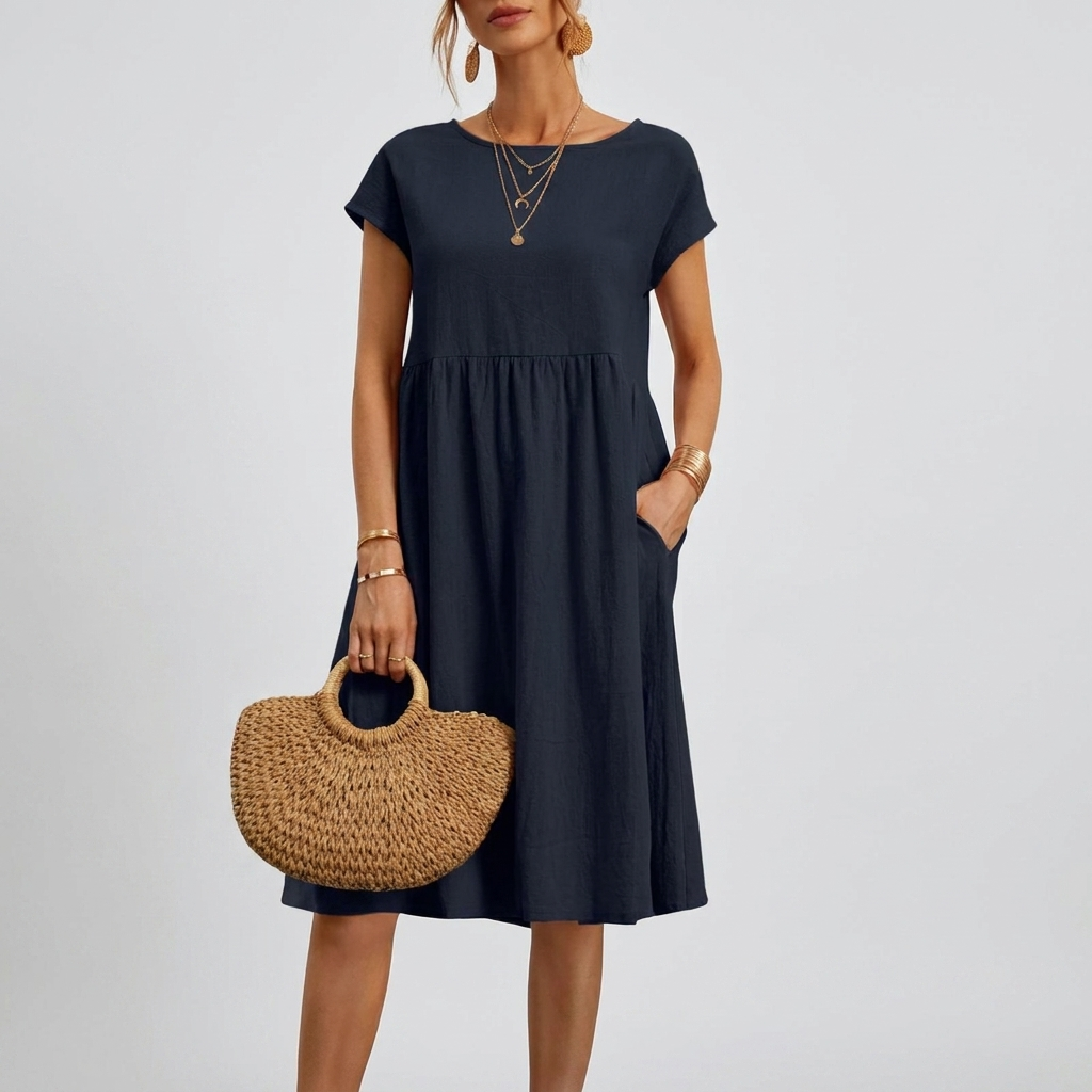 Robe d'été décontractée pour femme avec poches
