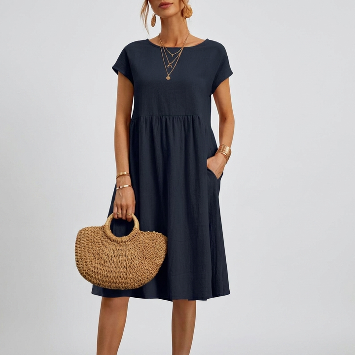 Robe d'été décontractée pour femme avec poches