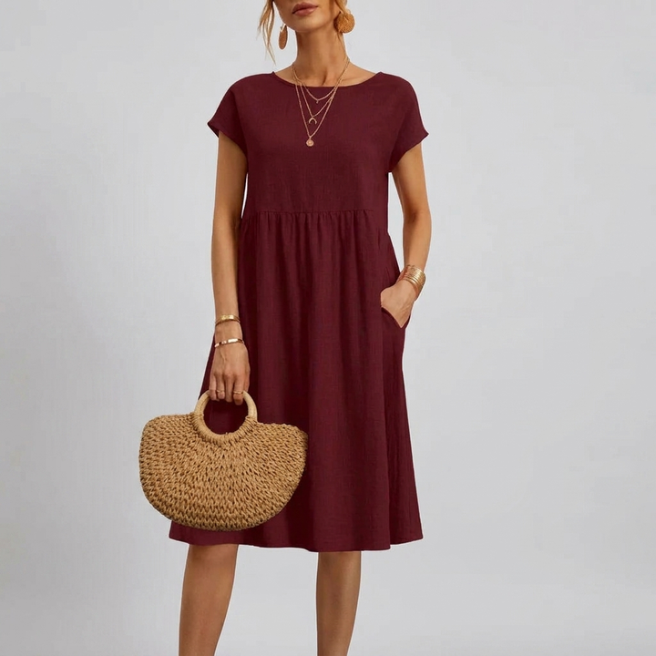 Robe d'été décontractée pour femme avec poches