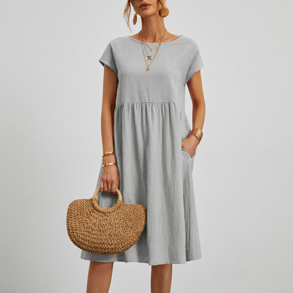 Robe d'été décontractée pour femme avec poches