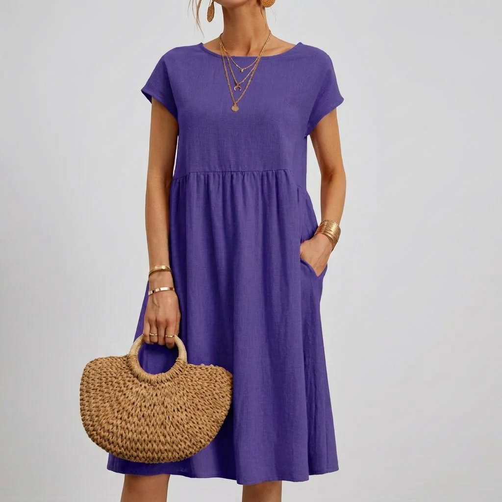 Robe d'été décontractée pour femme avec poches