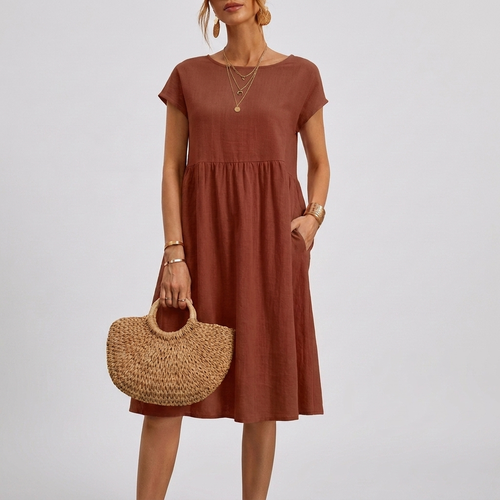 Robe d'été décontractée pour femme avec poches