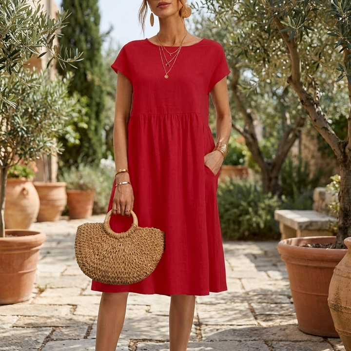 Robe d'été décontractée pour femme avec poches