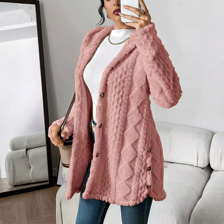 Cardigan avec capuche en peluche