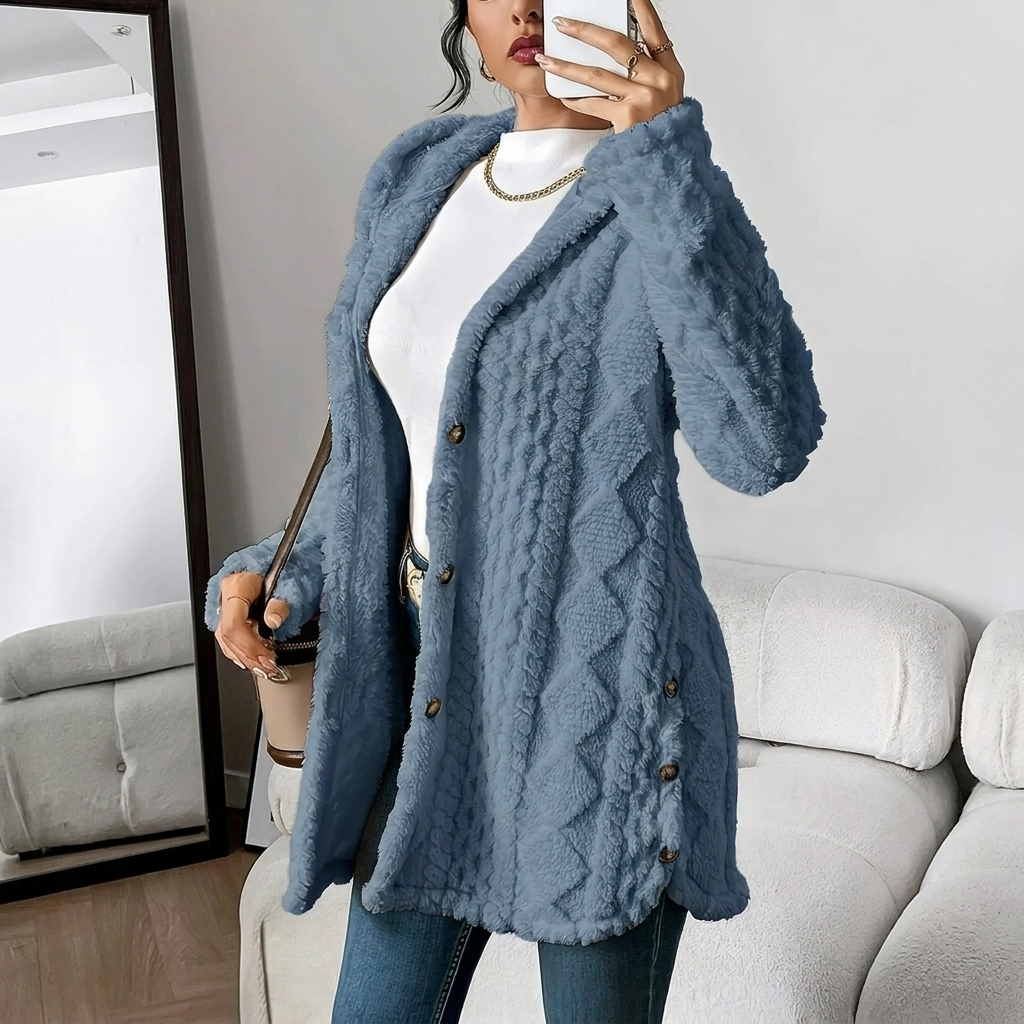 Cardigan avec capuche en peluche