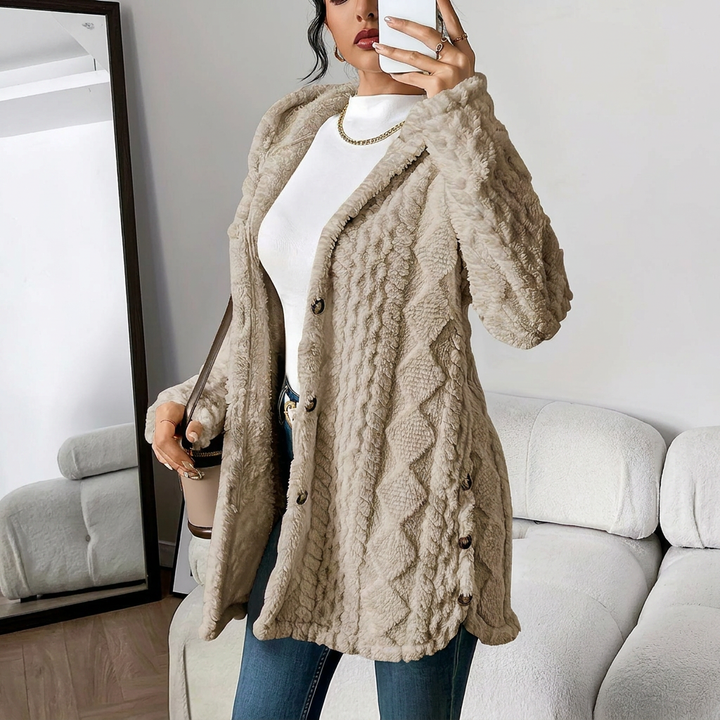 Cardigan avec capuche en peluche