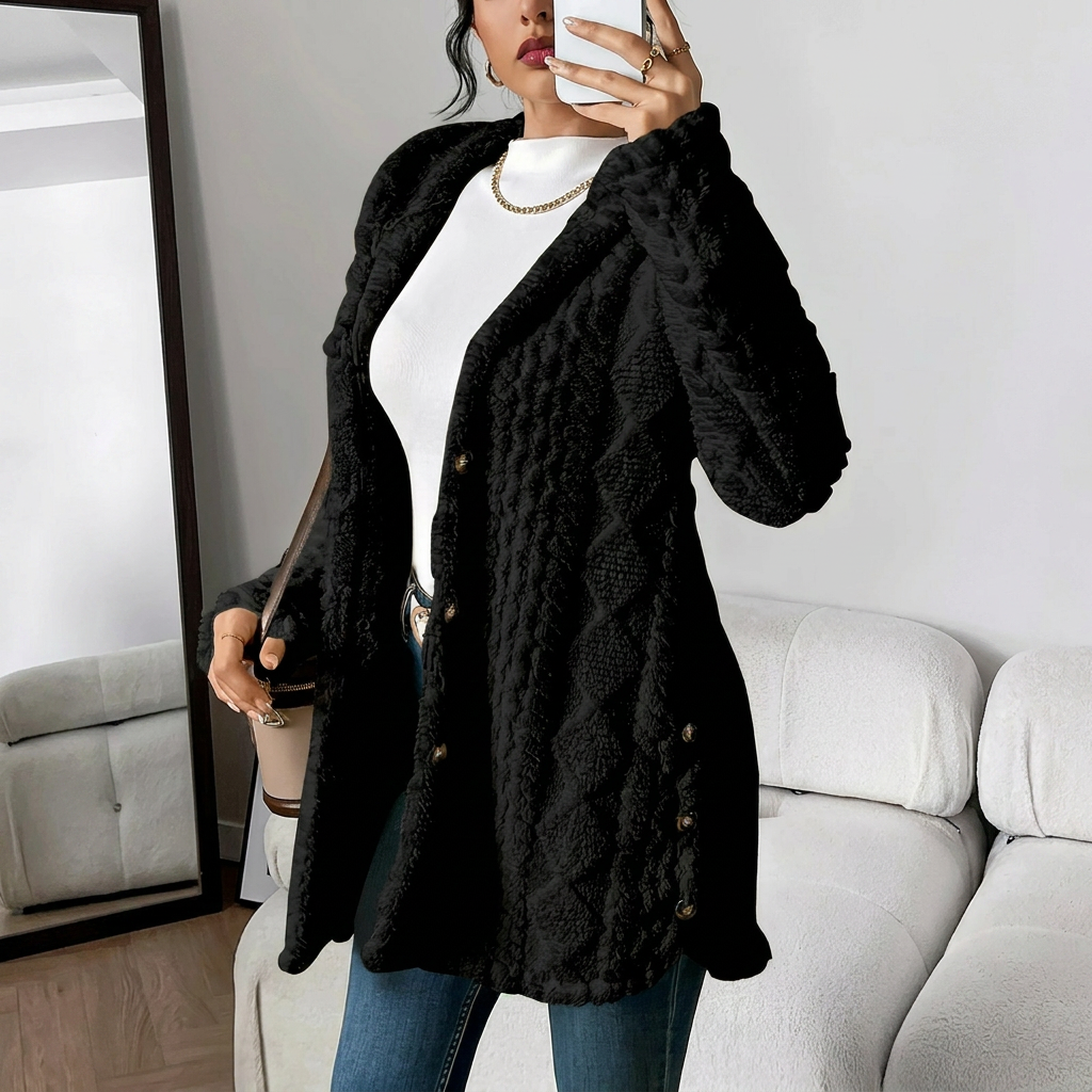 Cardigan avec capuche en peluche