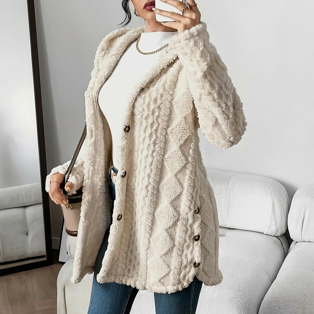 Cardigan avec capuche en peluche