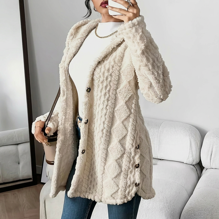 Cardigan avec capuche en peluche