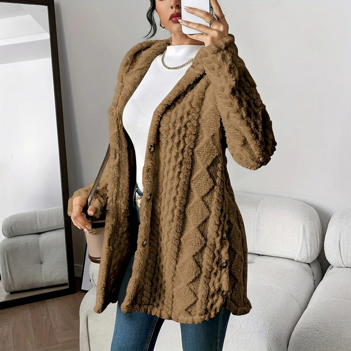 Cardigan avec capuche en peluche