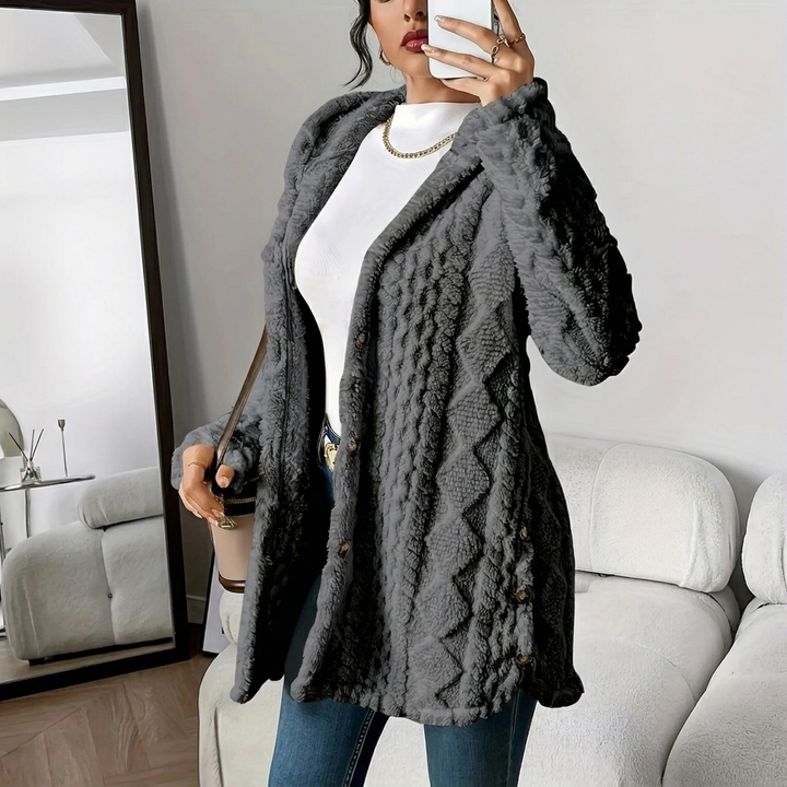 Cardigan avec capuche en peluche