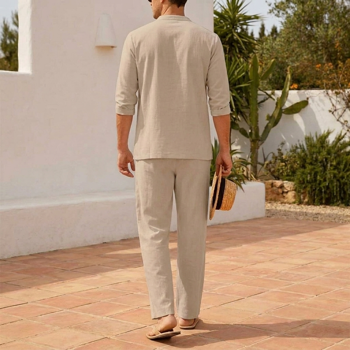 Ensemble Chemise à Lacets et Pantalon Boho pour Homme