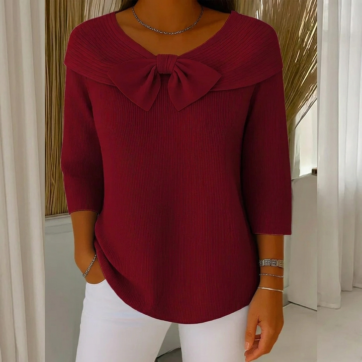 Pull Femme avec Noeud et Col Rond