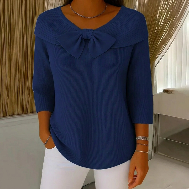 Pull Femme avec Noeud et Col Rond