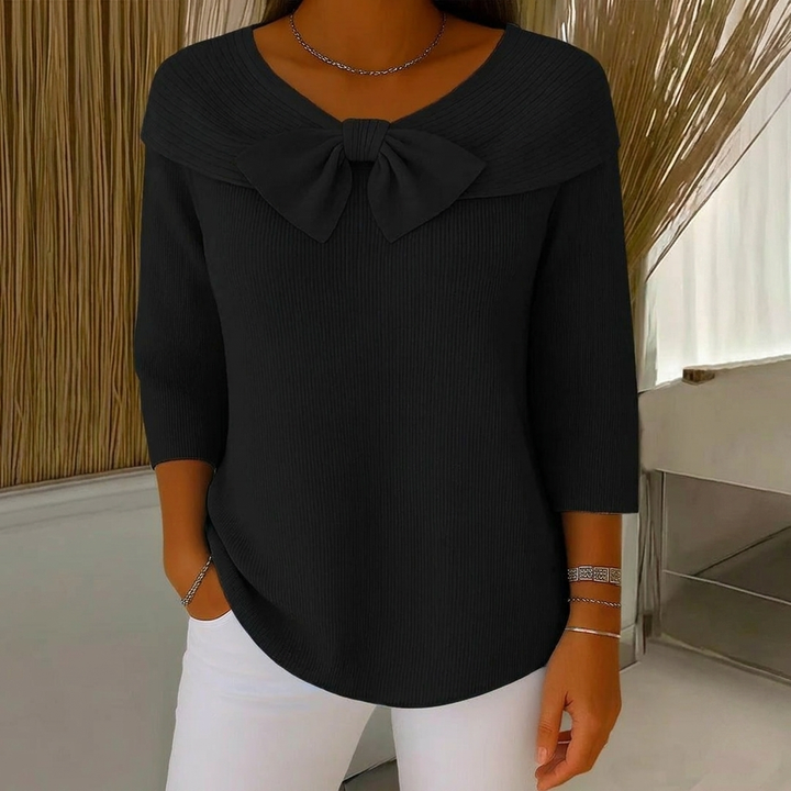 Pull Femme avec Noeud et Col Rond