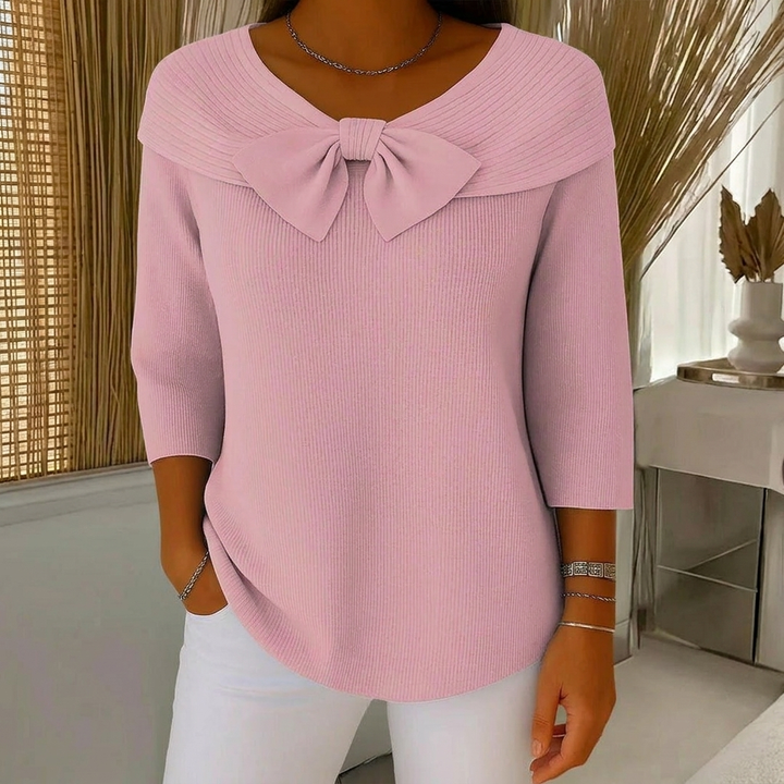 Pull Femme avec Noeud et Col Rond