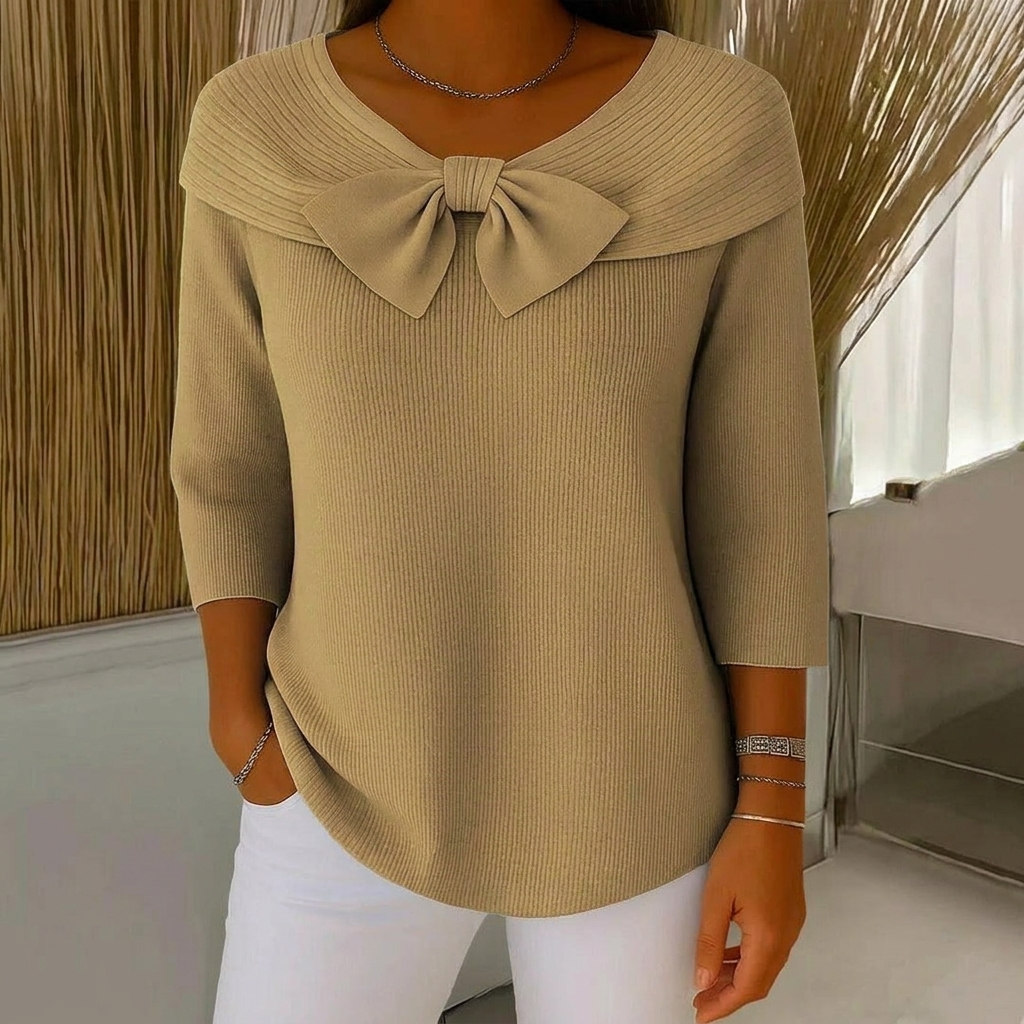Pull Femme avec Noeud et Col Rond
