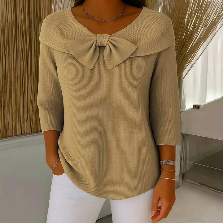 Pull Femme avec Noeud et Col Rond
