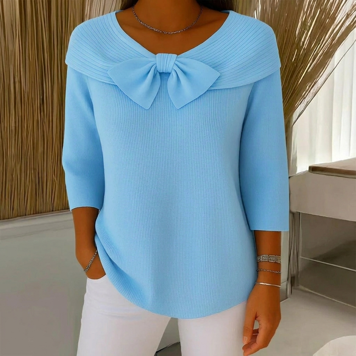 Pull Femme avec Noeud et Col Rond