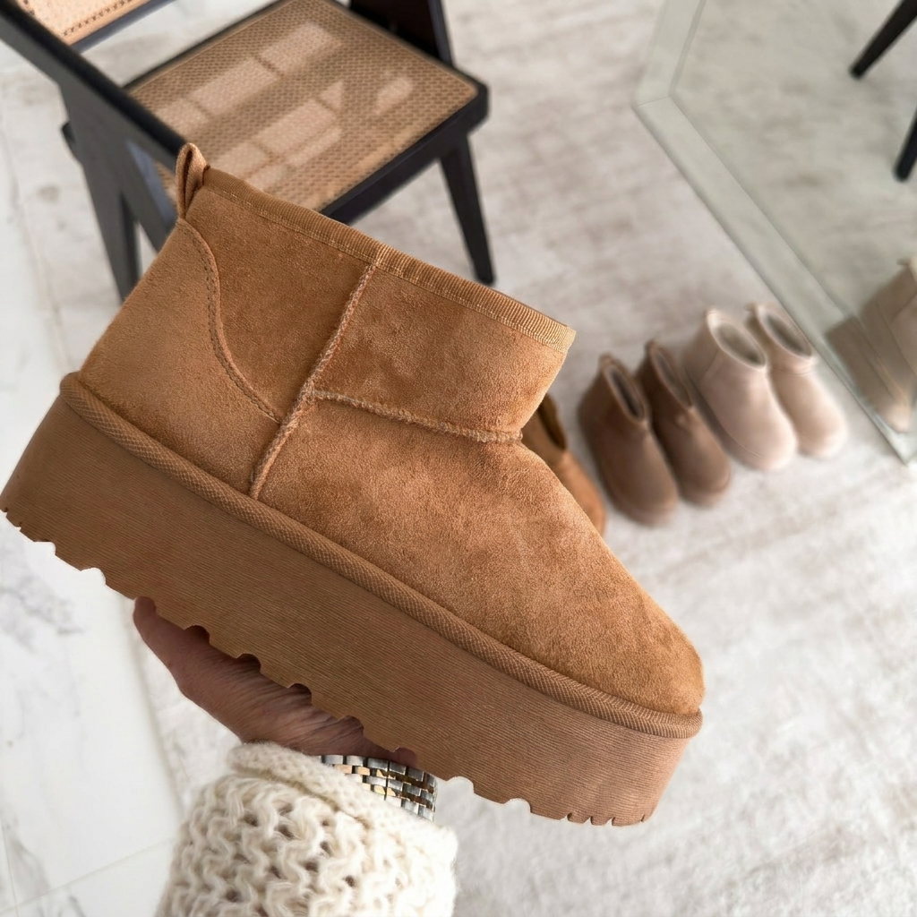 Bottes de cheville à plateforme élevées à enfiler