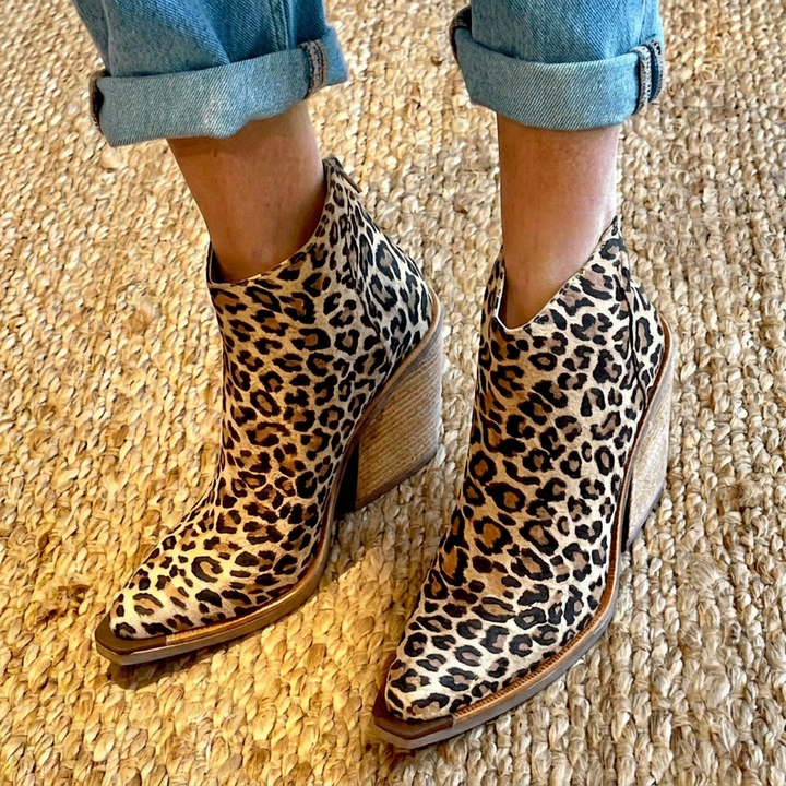 Bottes à Talons Blocs Imprimé Panthère