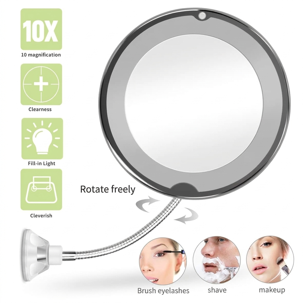 Miroir Flexible Éclairant LED 10X