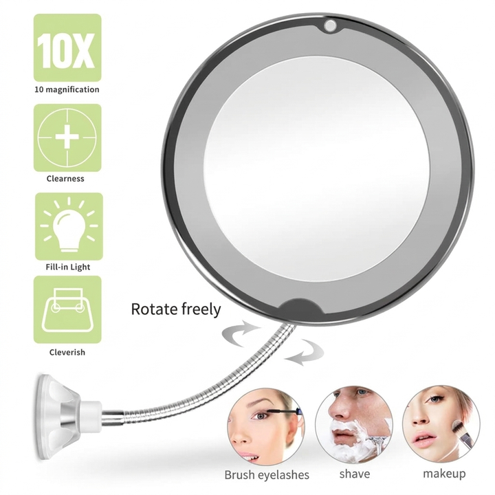 Miroir Flexible Éclairant LED 10X