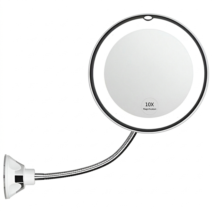 10X Miroir de Grossissement à Ventouse LED