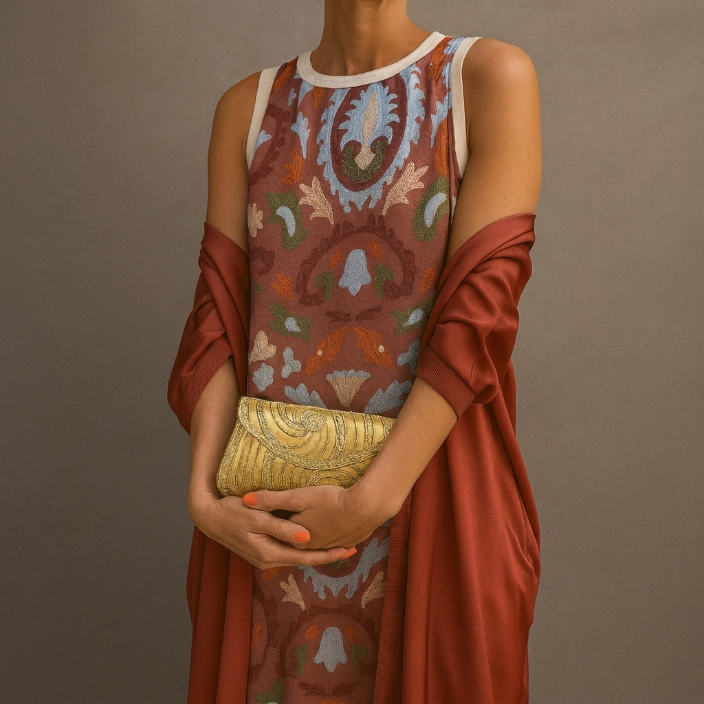 Ensemble Élégant de Robe Longue et Manteau