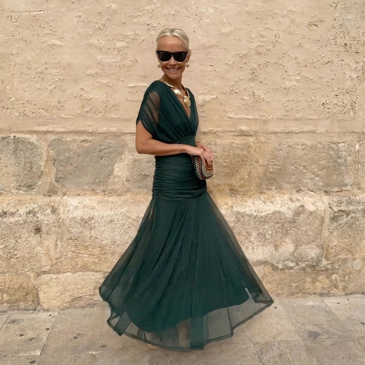 Robe Maxi Élégante à V-Cou