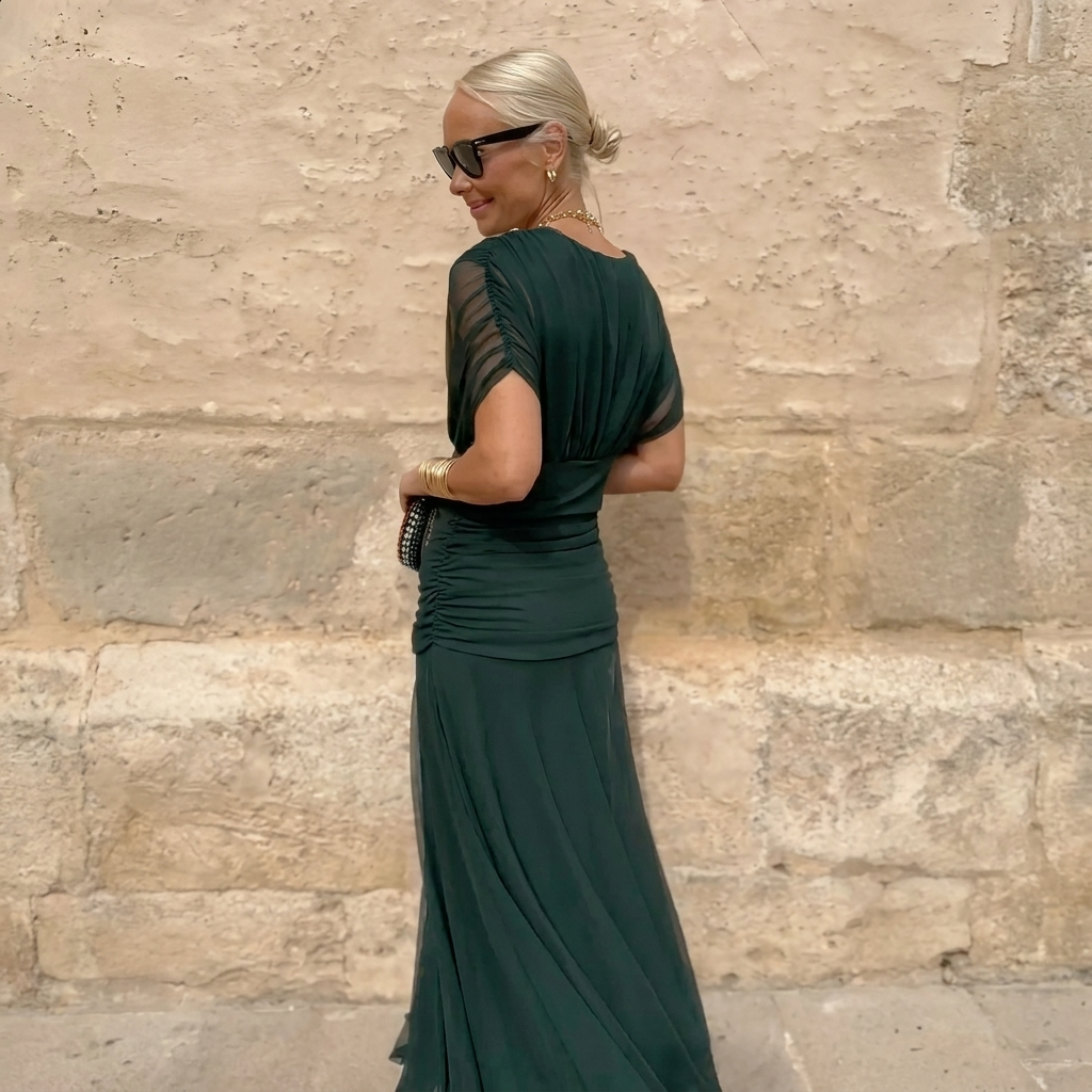 Robe Maxi Élégante à V-Cou