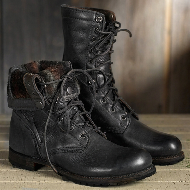 Bottes à lacets mi-mollet pour femmes