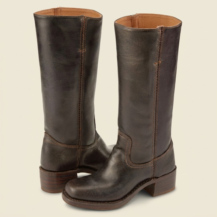 Bottes Classiques Mi-Mollet à Talons Blocs pour Femmes