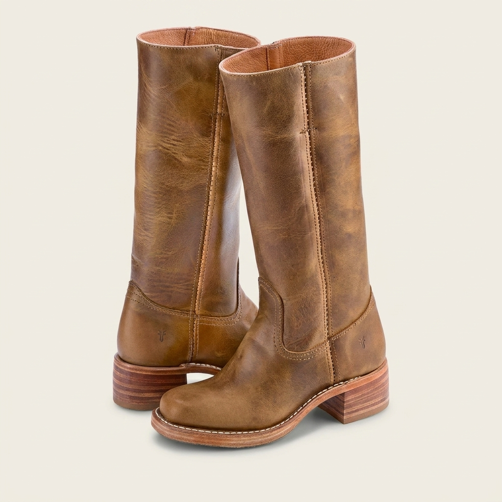 Bottes Classiques Mi-Mollet à Talons Blocs pour Femmes