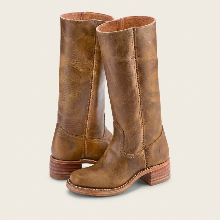 Bottes Classiques Mi-Mollet à Talons Blocs pour Femmes