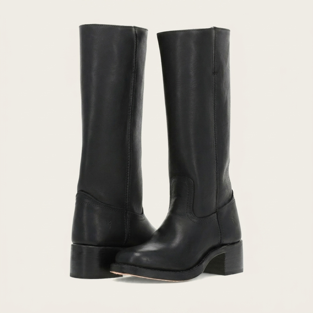 Bottes Classiques Mi-Mollet à Talons Blocs pour Femmes
