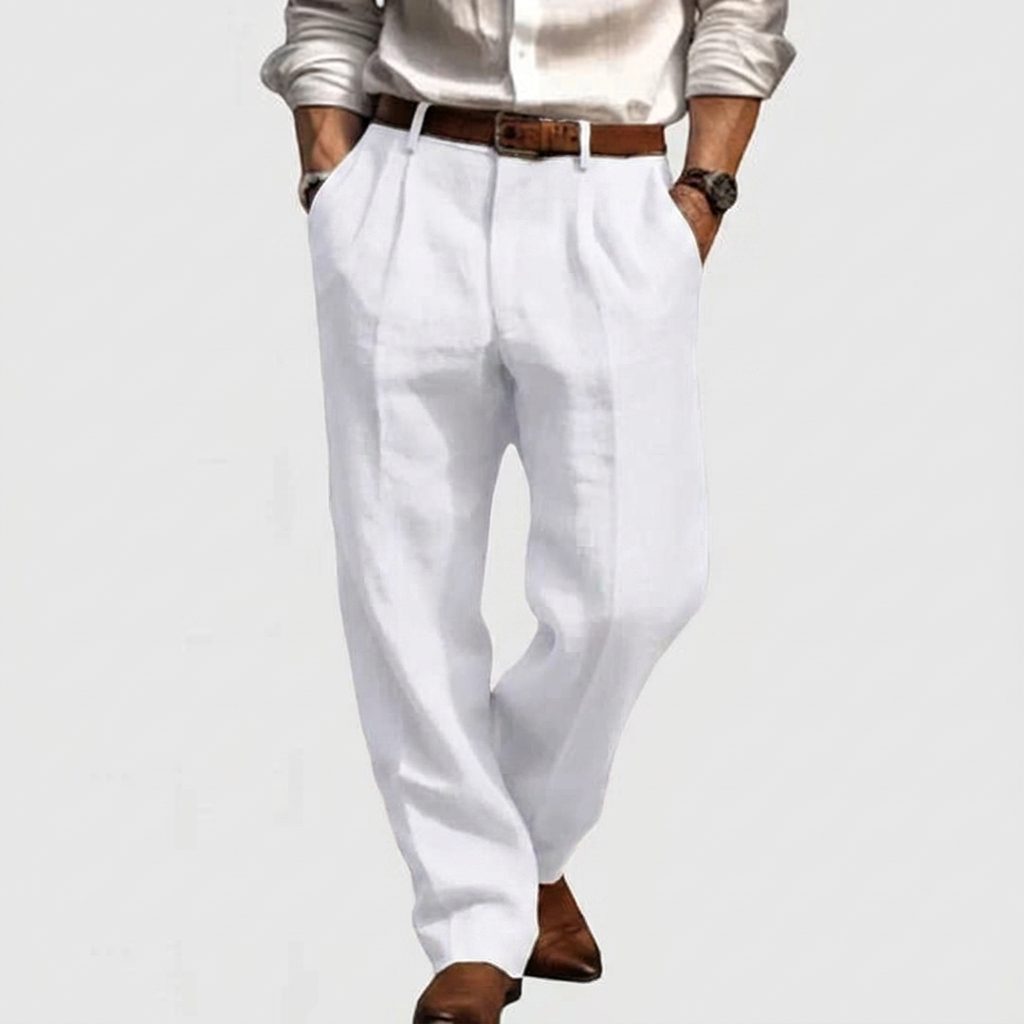 Pantalons Casual en Coton-Lin pour Hommes – Élégance Détendue pour un Confort Quotidien