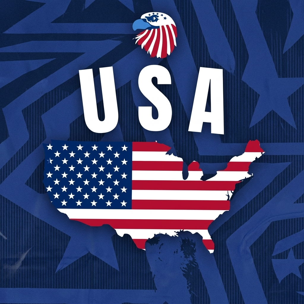 T-shirt Carte Soccer USA pour Hommes