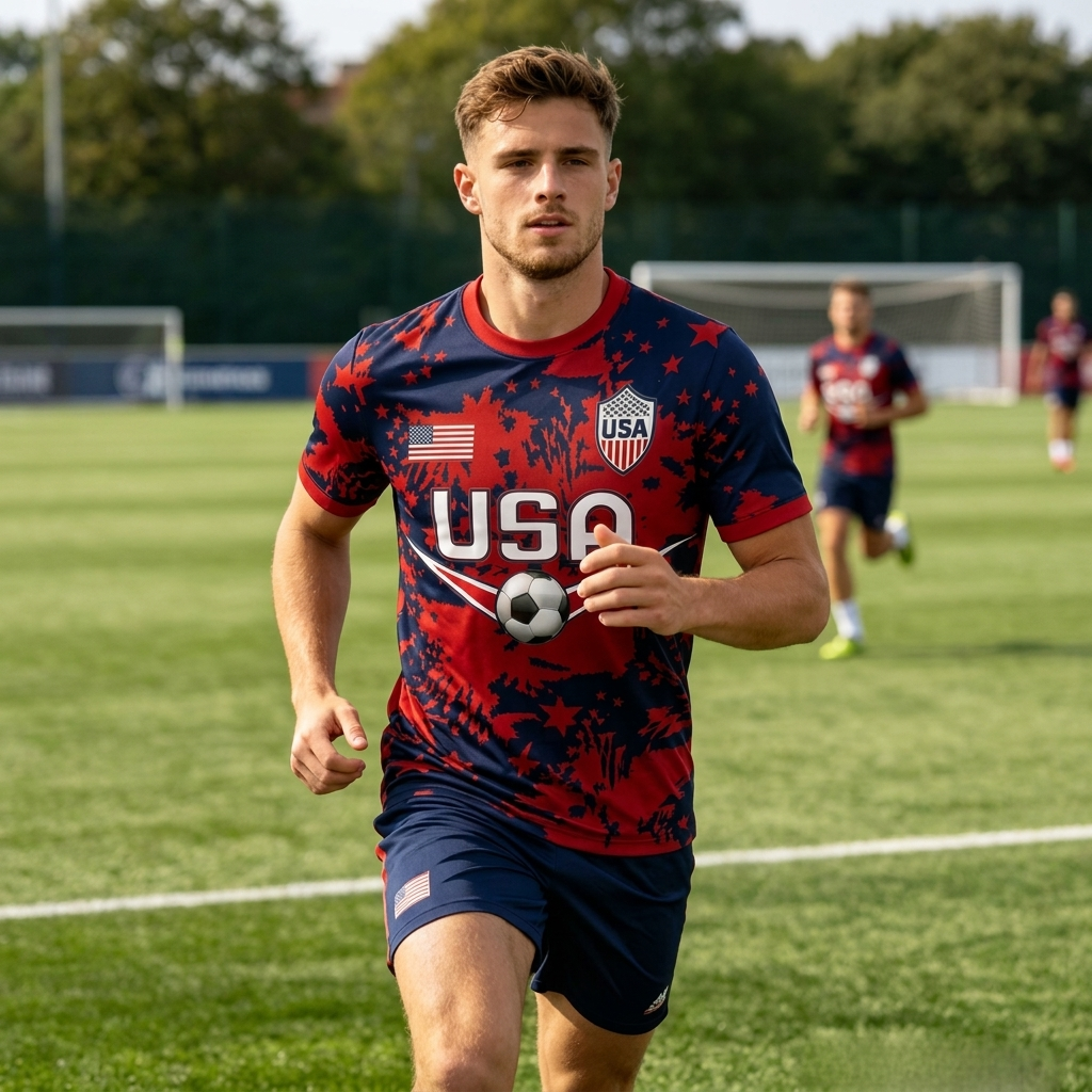 T-shirt de football patriotique des États-Unis pour hommes