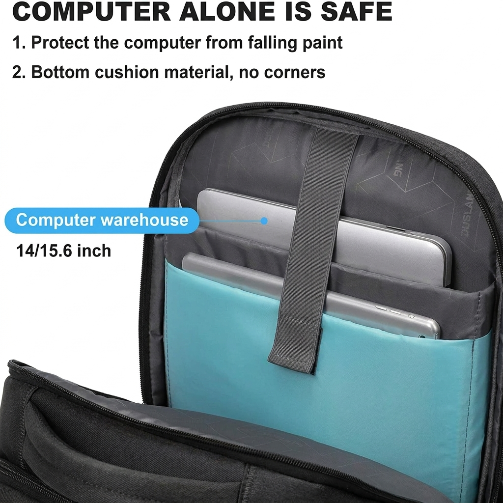 Sac à dos étanche pour ordinateur portable et voyage avec compartiments organisés