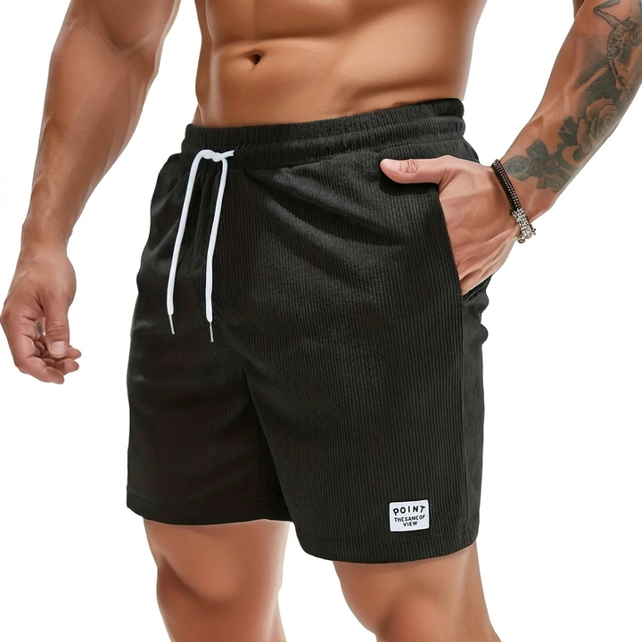 Shorts en velours côtelé pour hommes avec lacets et cordon de serrage