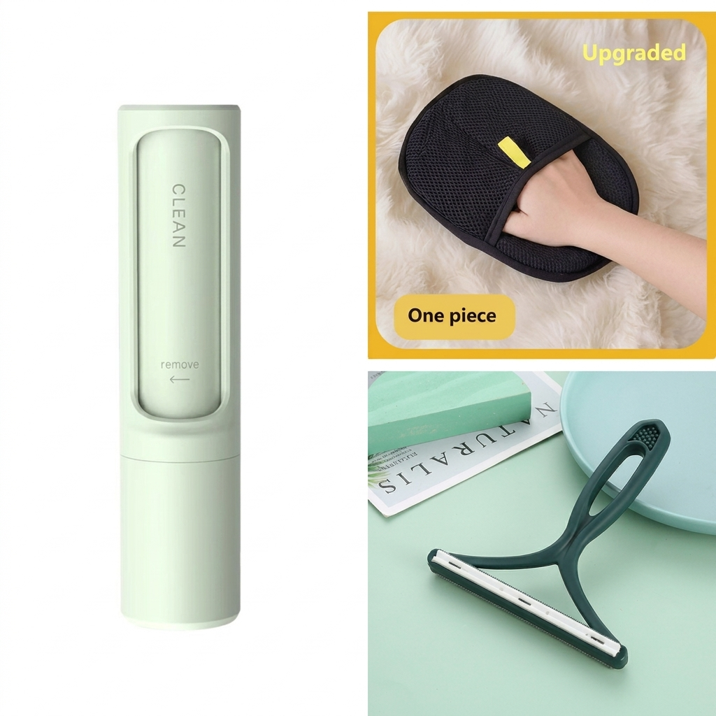Outil portable de nettoyage des poils d'animaux auto-nettoyant